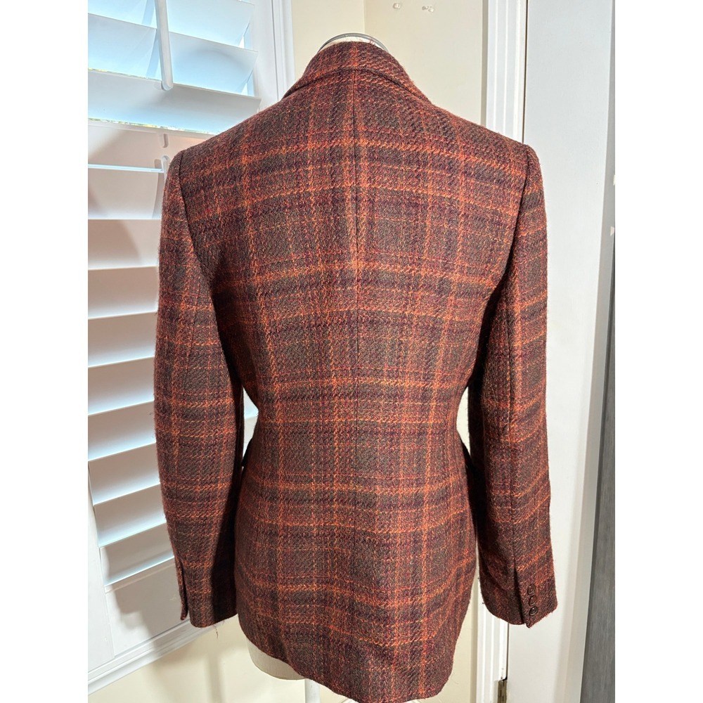 Vtg 90s Jones New York Country Wool Plaid Blazer Jacket Womens 4 Dark Academia - Picture 5 of 11